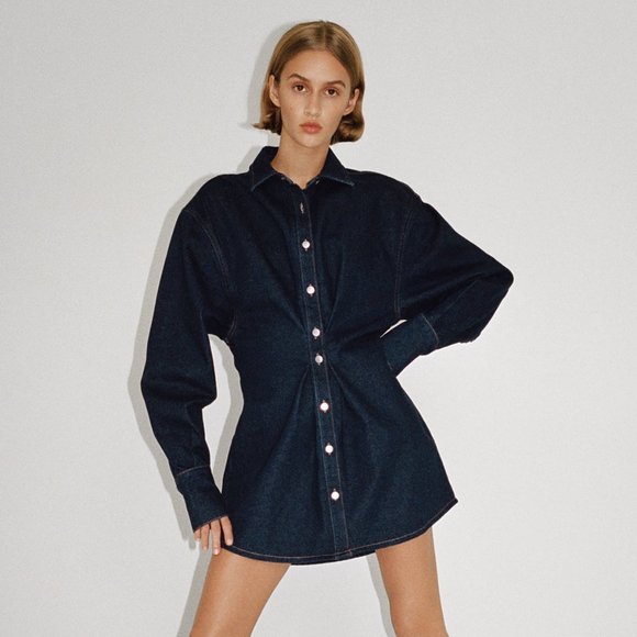ZARA DENIM MINI DRESS - Picture 1 of 5